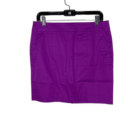 Ann Taylor Dresses & Skirts - Ann Taylor Womens Skirt Purple Size 8P Petites Straight Solid Cotton Blend Work
